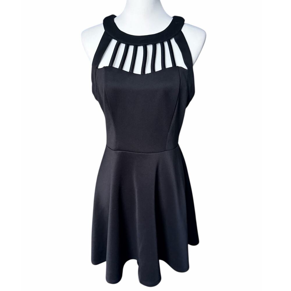 Three Pink Hearts Large Black Dress